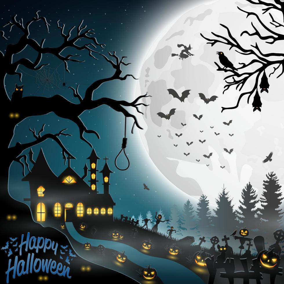 Cartoon halloween background vector