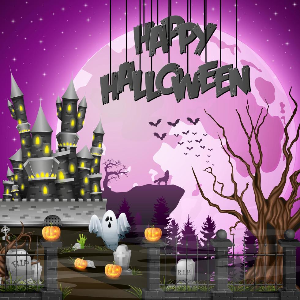 Cartoon halloween background vector