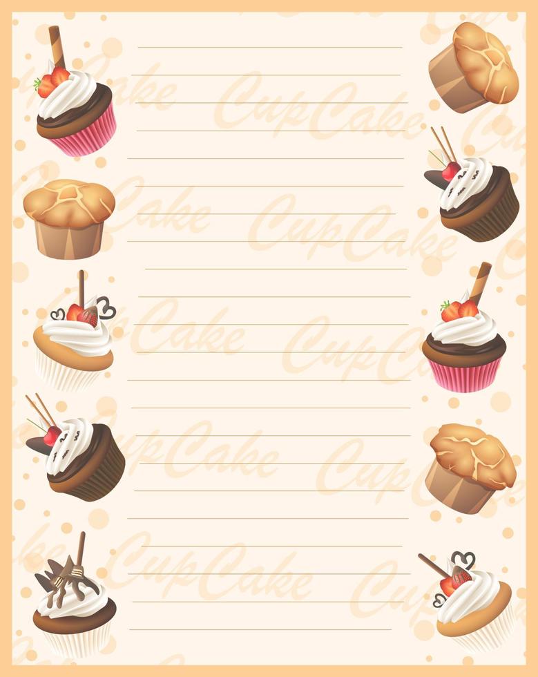 fondo de marco de cupcake vector