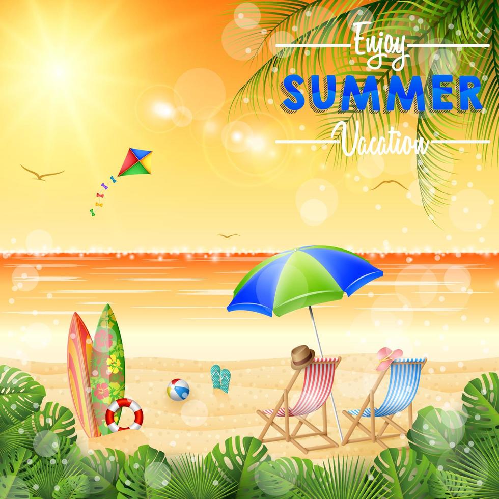 Summer beach background vector