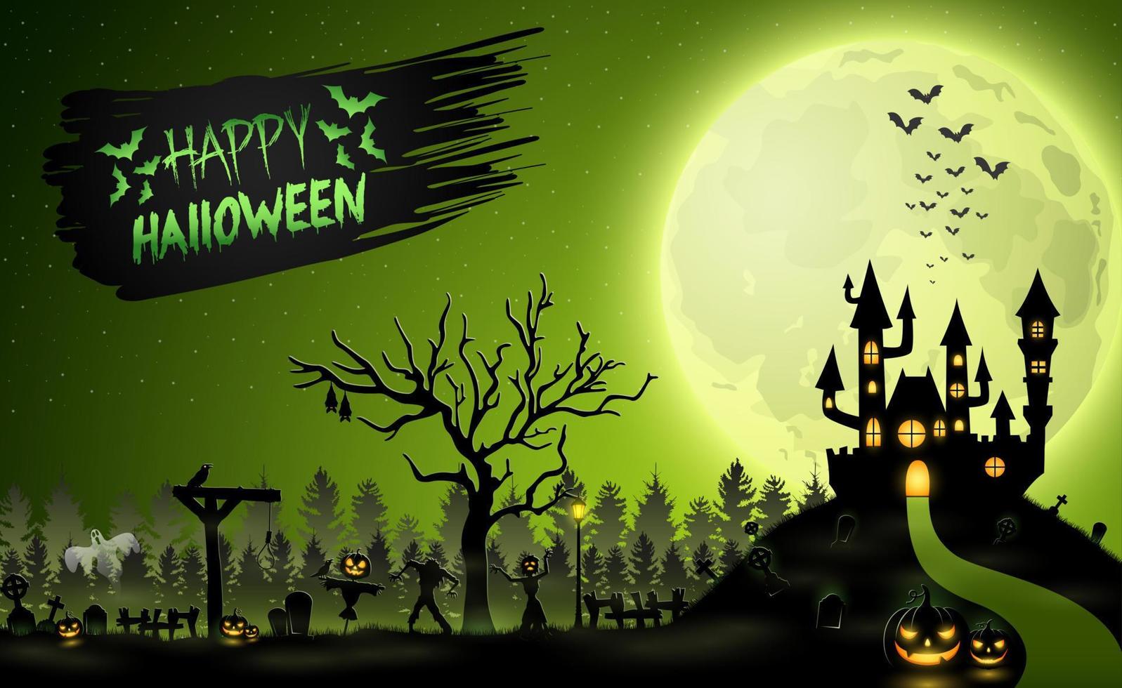 Cartoon halloween background vector