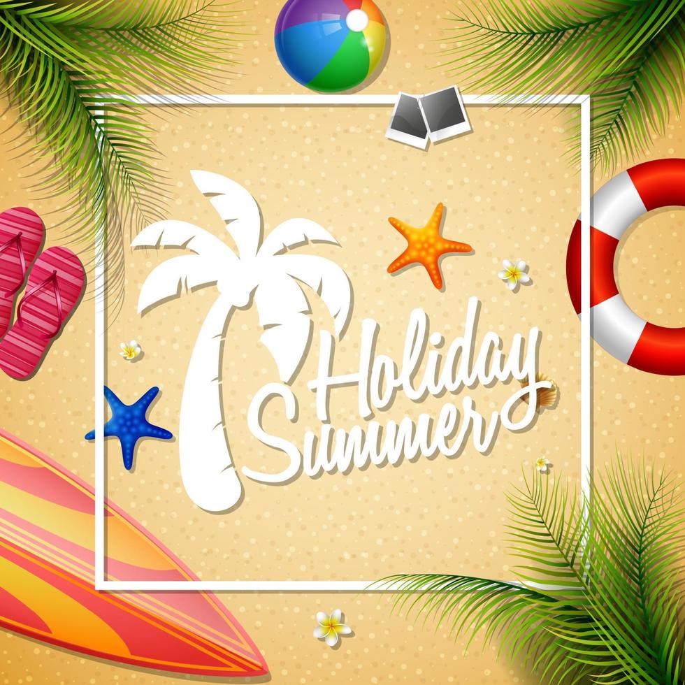 Summer beach background vector