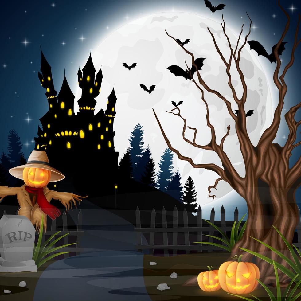 Cartoon halloween background vector