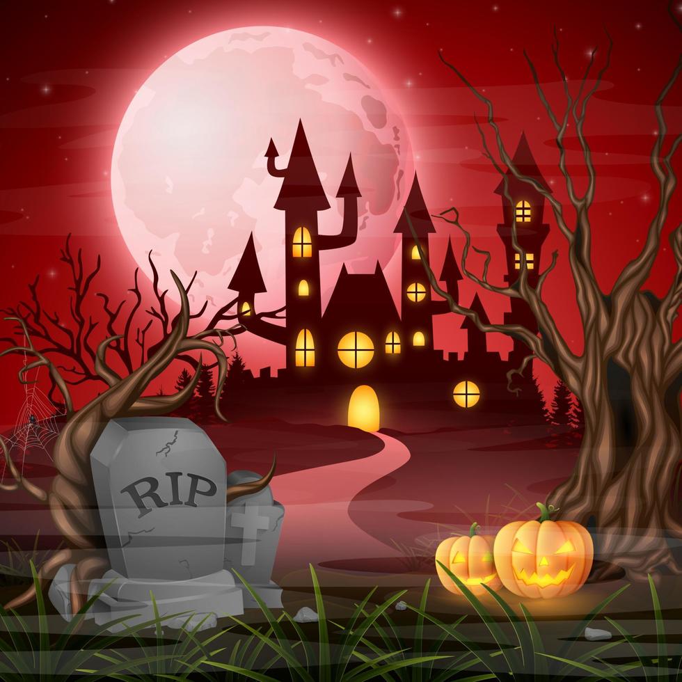 Cartoon halloween background vector