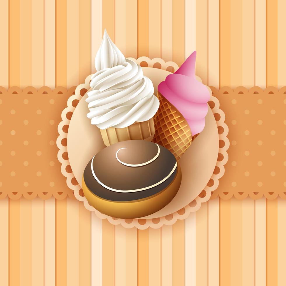 Dessert food background vector