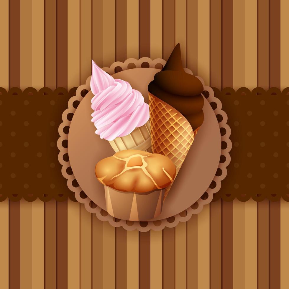 Dessert food background vector