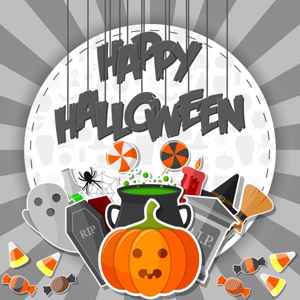 fondo de halloween de dibujos animados vector