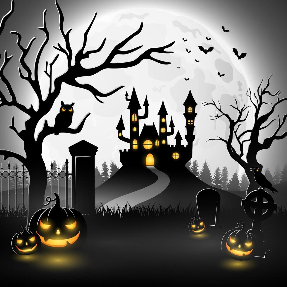 Cartoon halloween background vector