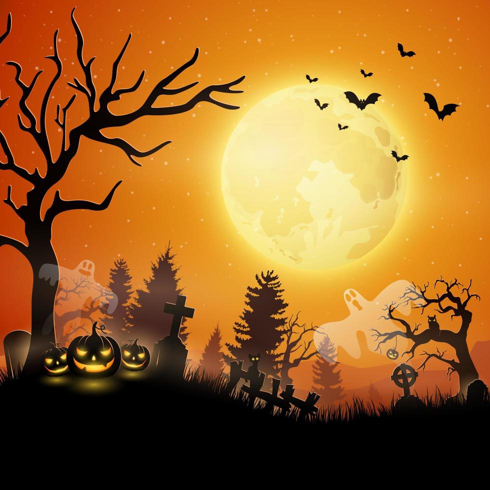 Cartoon halloween background vector