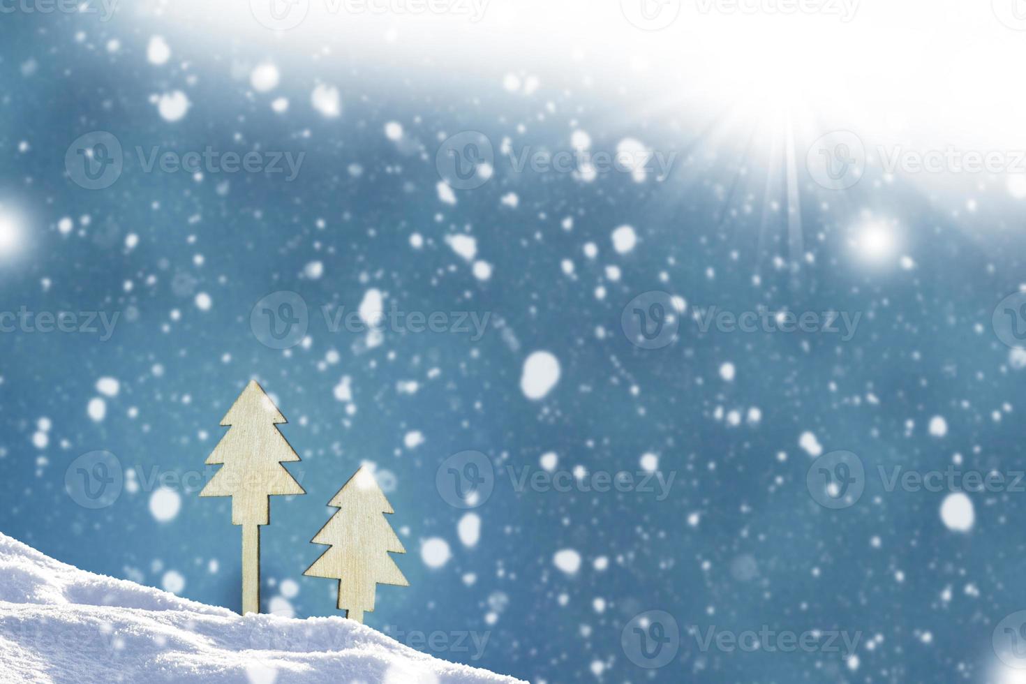 Blurred background. Christmas tree decorated with bright toys. photo