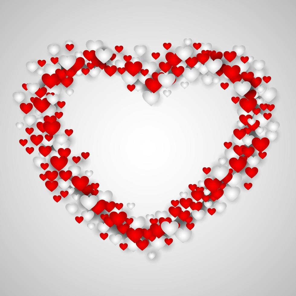 Valentine's day background with red hearts vector