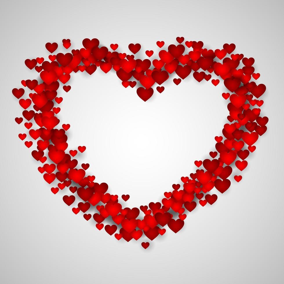 Valentine's day background with red hearts vector