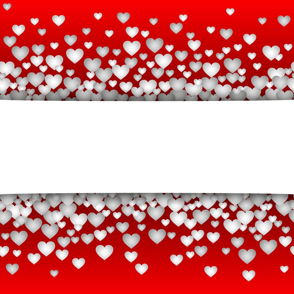 Valentine's day background with red hearts vector