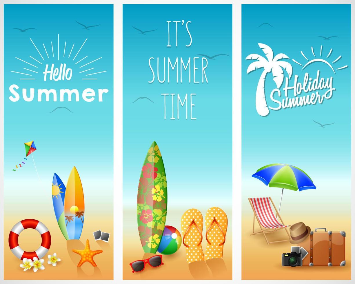 Summer beach background vector