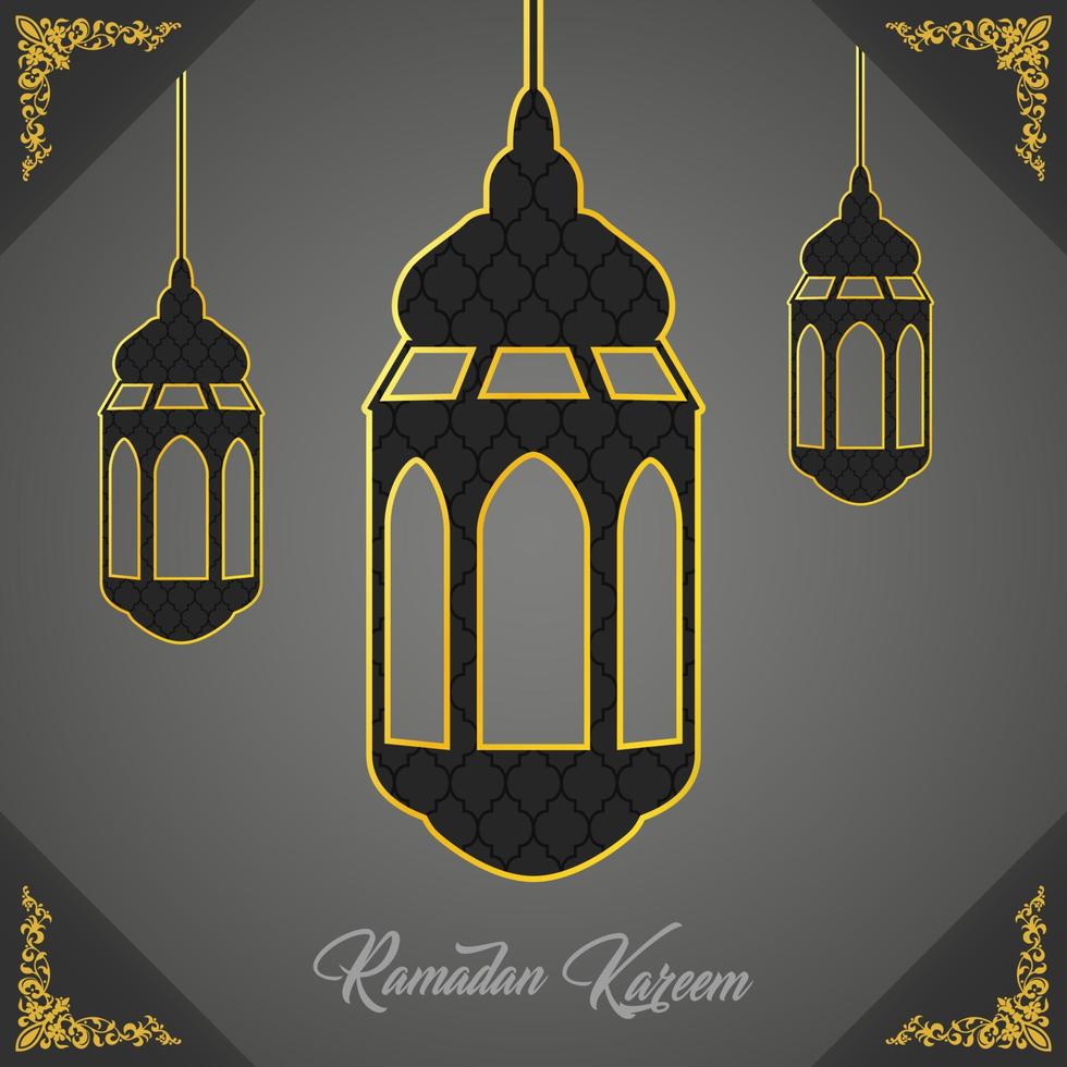 Ramadan Kareem mosque dome with arabic pattern vector