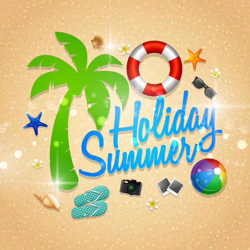 Summer beach background vector