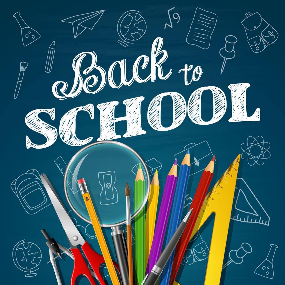 Back to school background vector