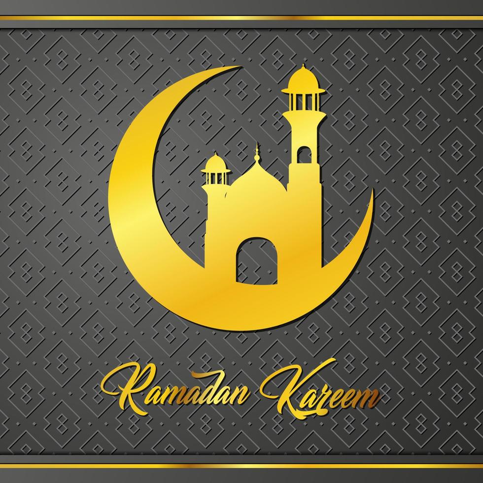 Ramadan Kareem mosque dome with arabic pattern vector