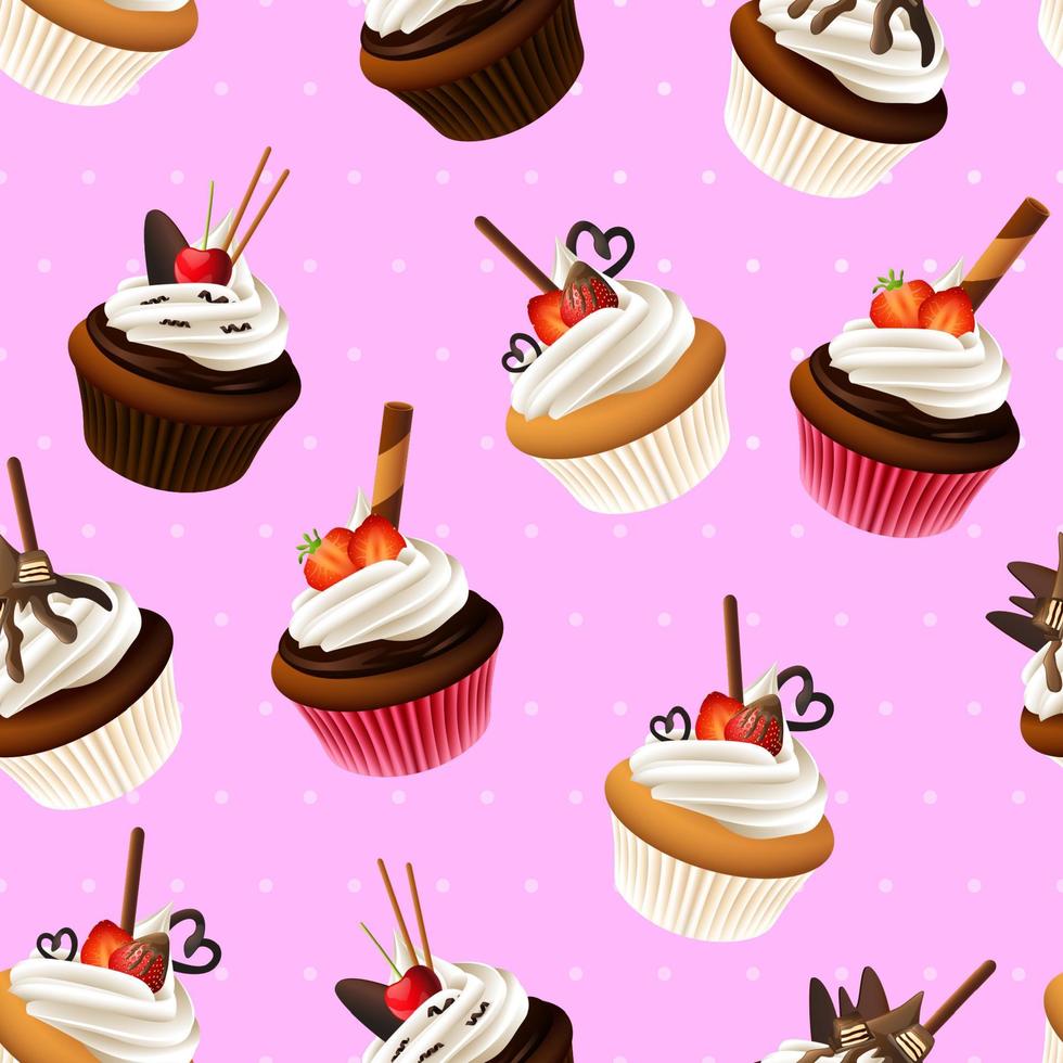 Sweet food Cupcake background vector