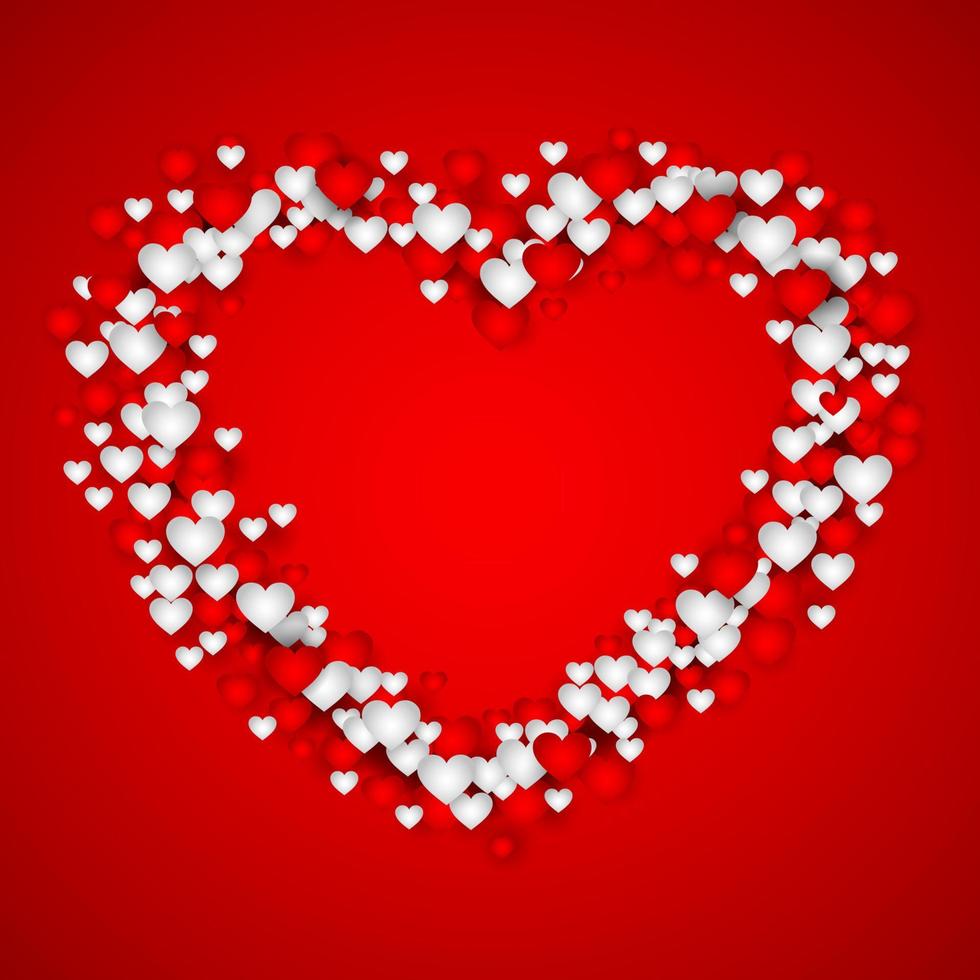 Valentine's day background with red hearts vector