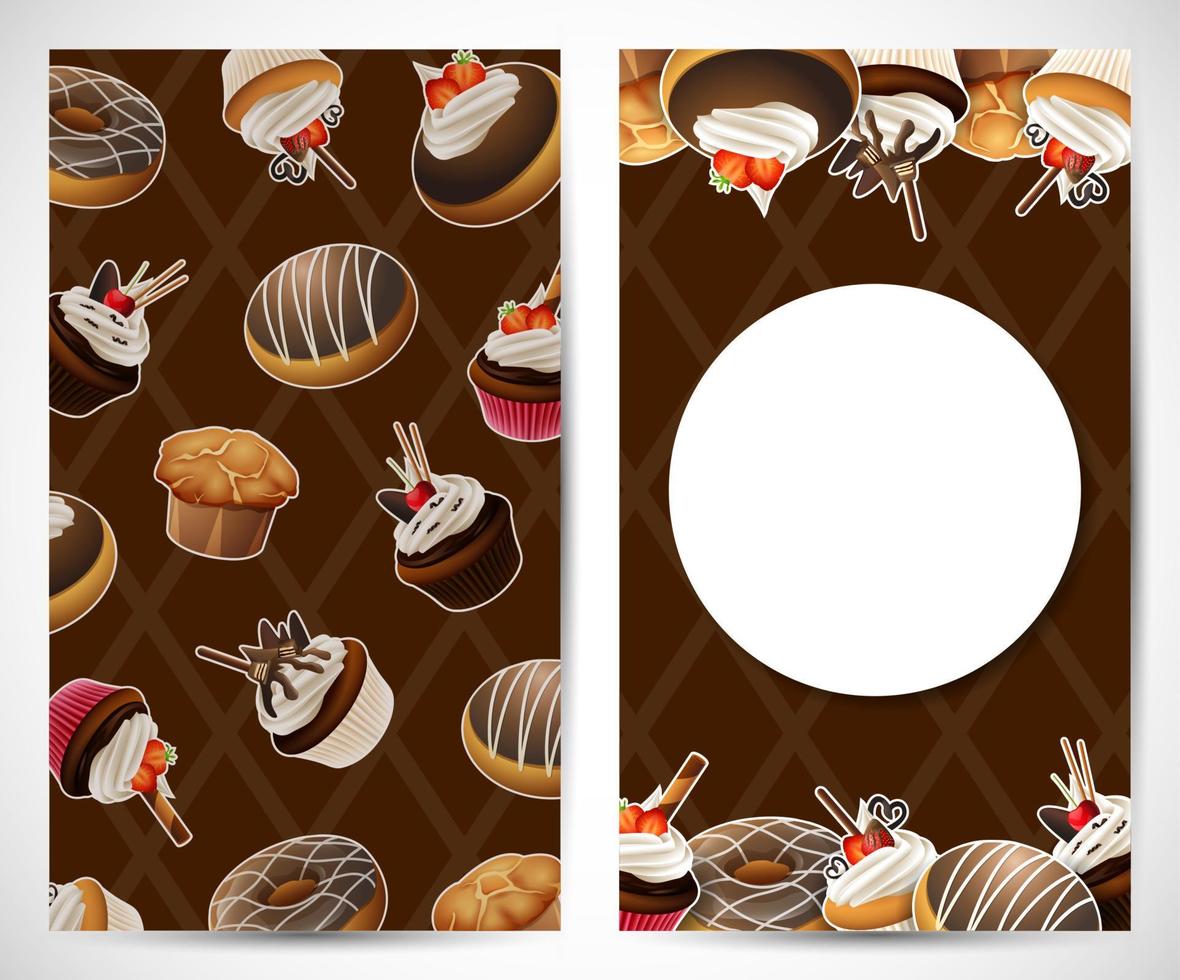 Background frame with sticker cupcake vector