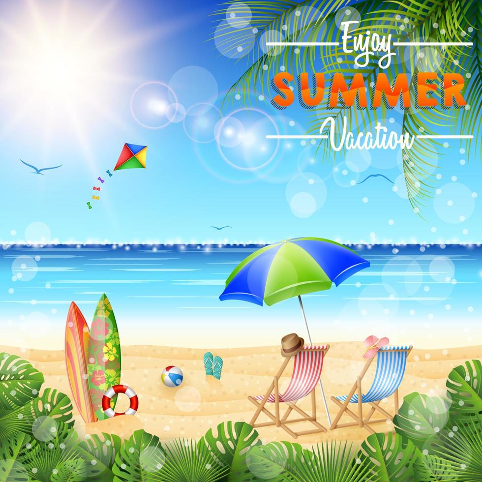 Summer beach background vector