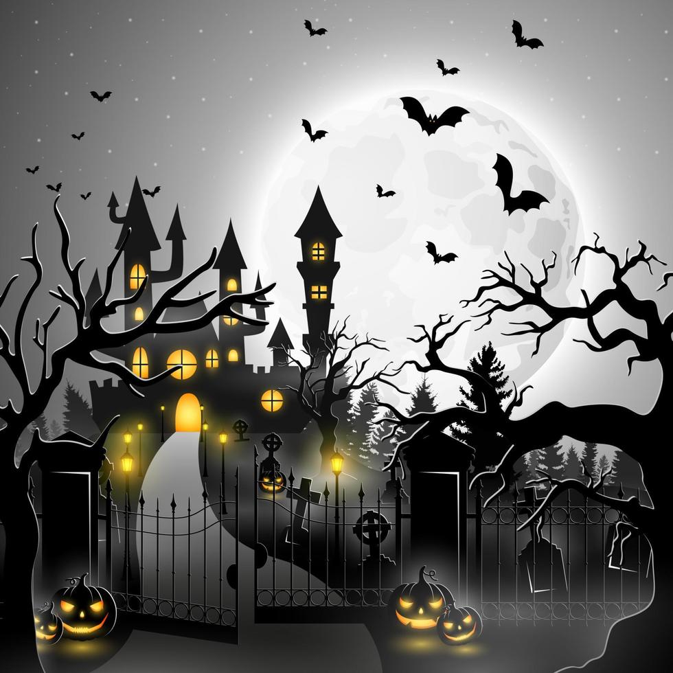 Cartoon halloween background vector
