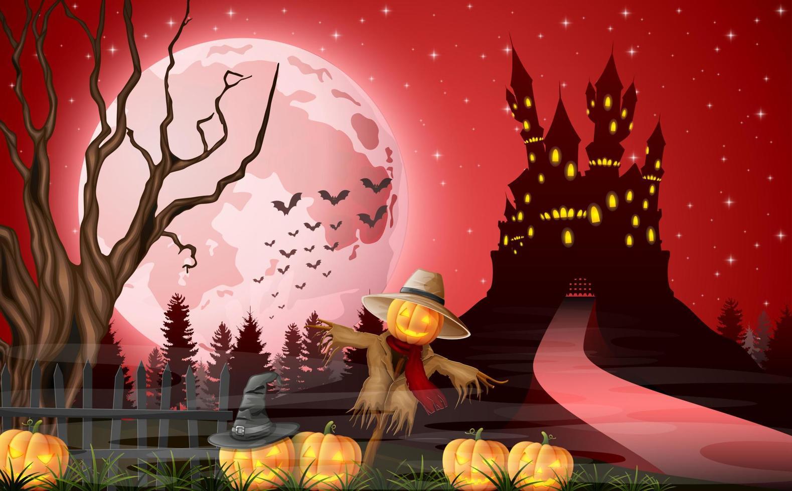 Cartoon halloween background vector