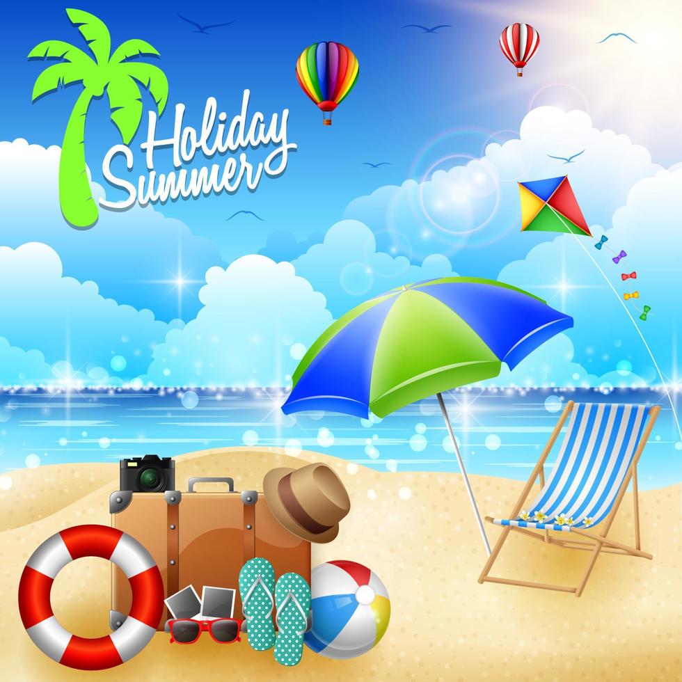 Summer beach background vector