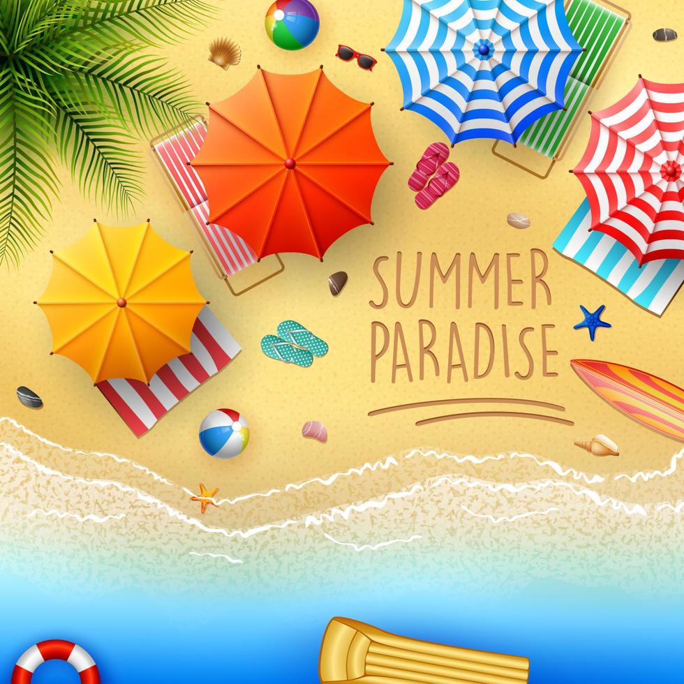 Summer beach background vector