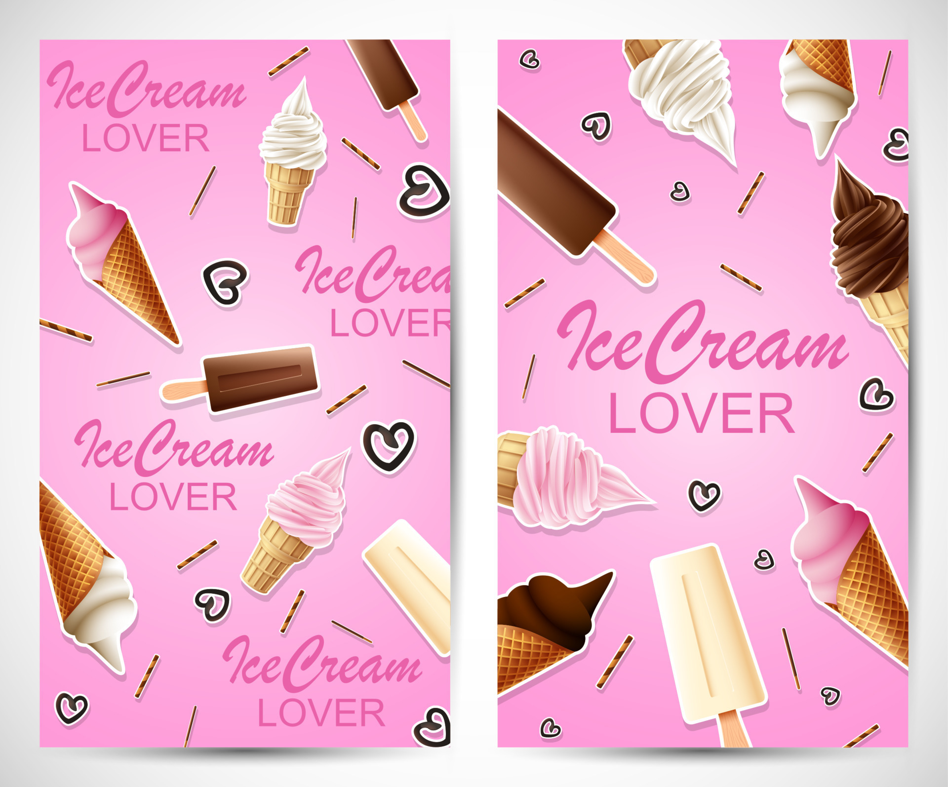 Different type of Ice cream background 11062980 Vector Art at Vecteezy
