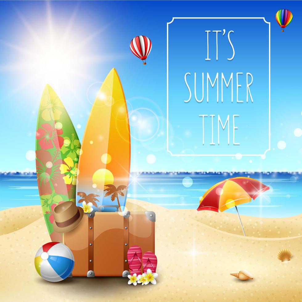 Summer beach background vector