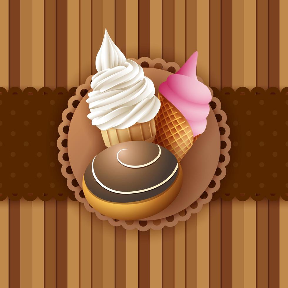 Dessert food background vector