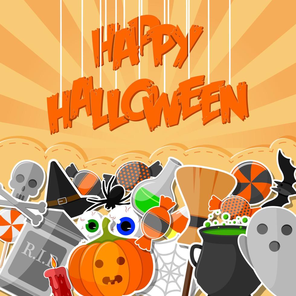 Cartoon halloween background vector