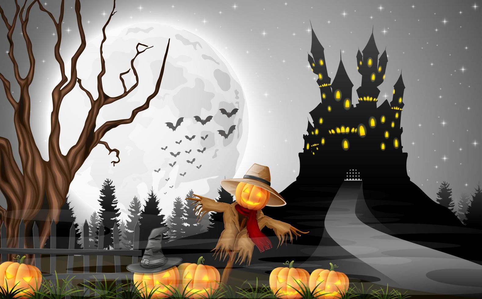 Cartoon halloween background vector