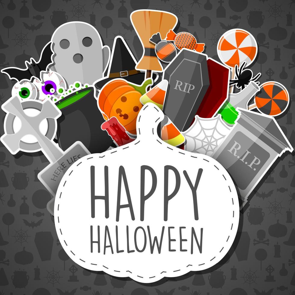 Cartoon halloween background vector