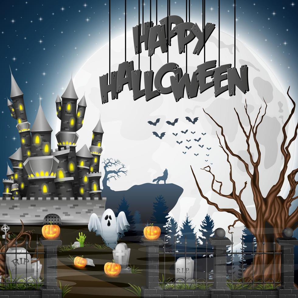 Cartoon halloween background vector