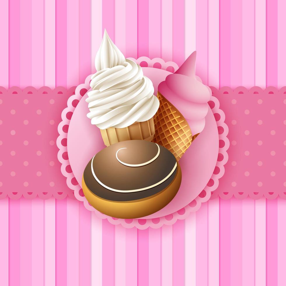 Dessert food background vector