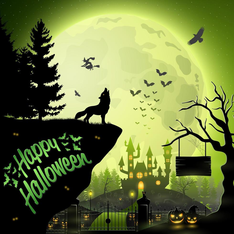 Cartoon halloween background vector