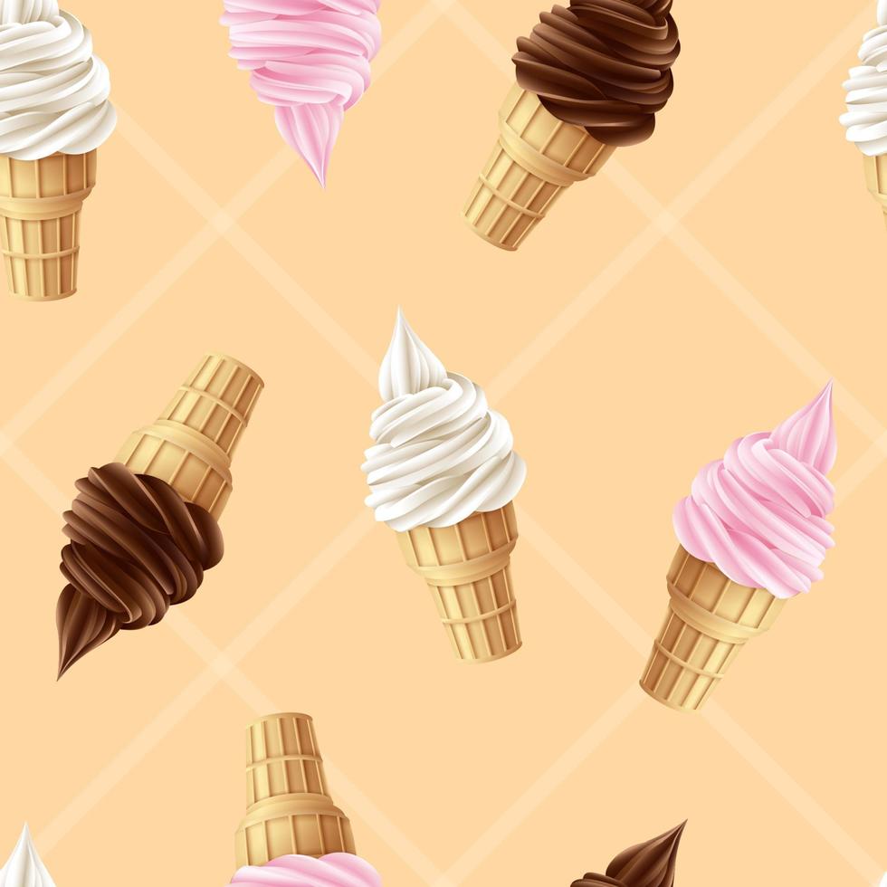 Different type of Ice cream background vector