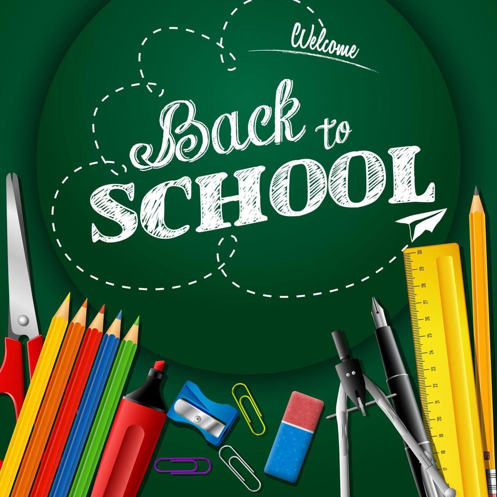 Back to school background vector