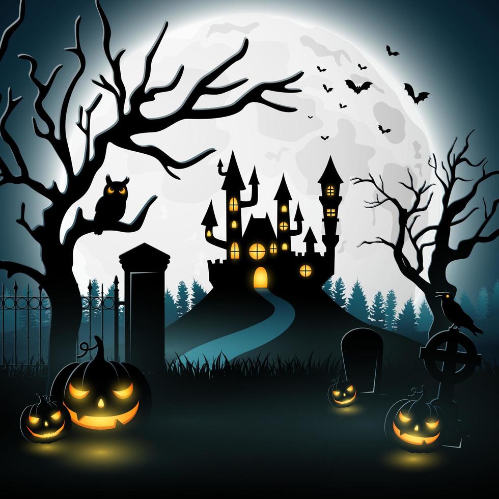 Cartoon halloween background vector