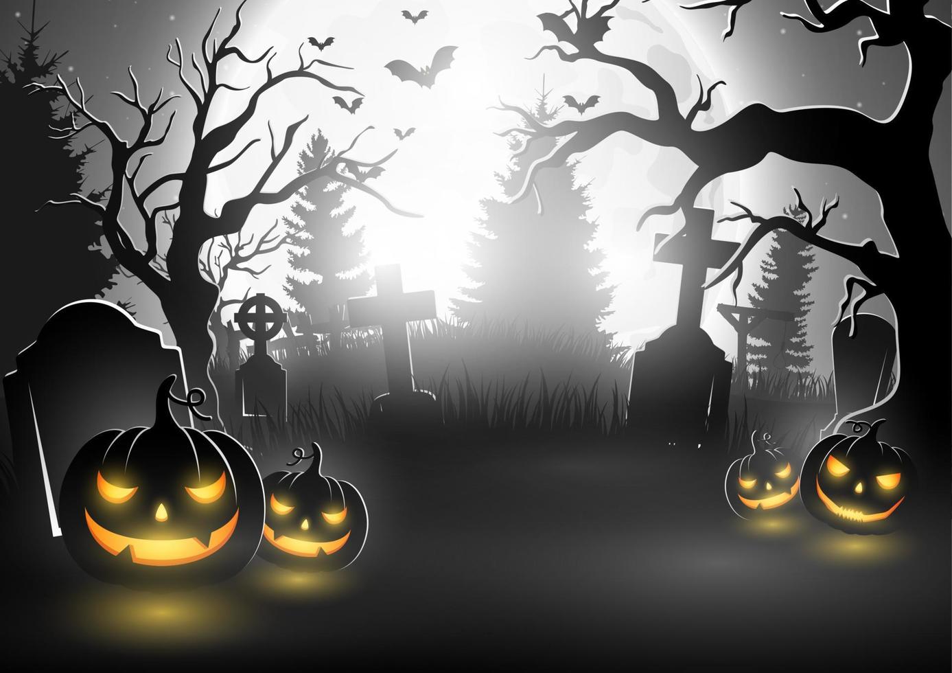 Cartoon halloween background vector