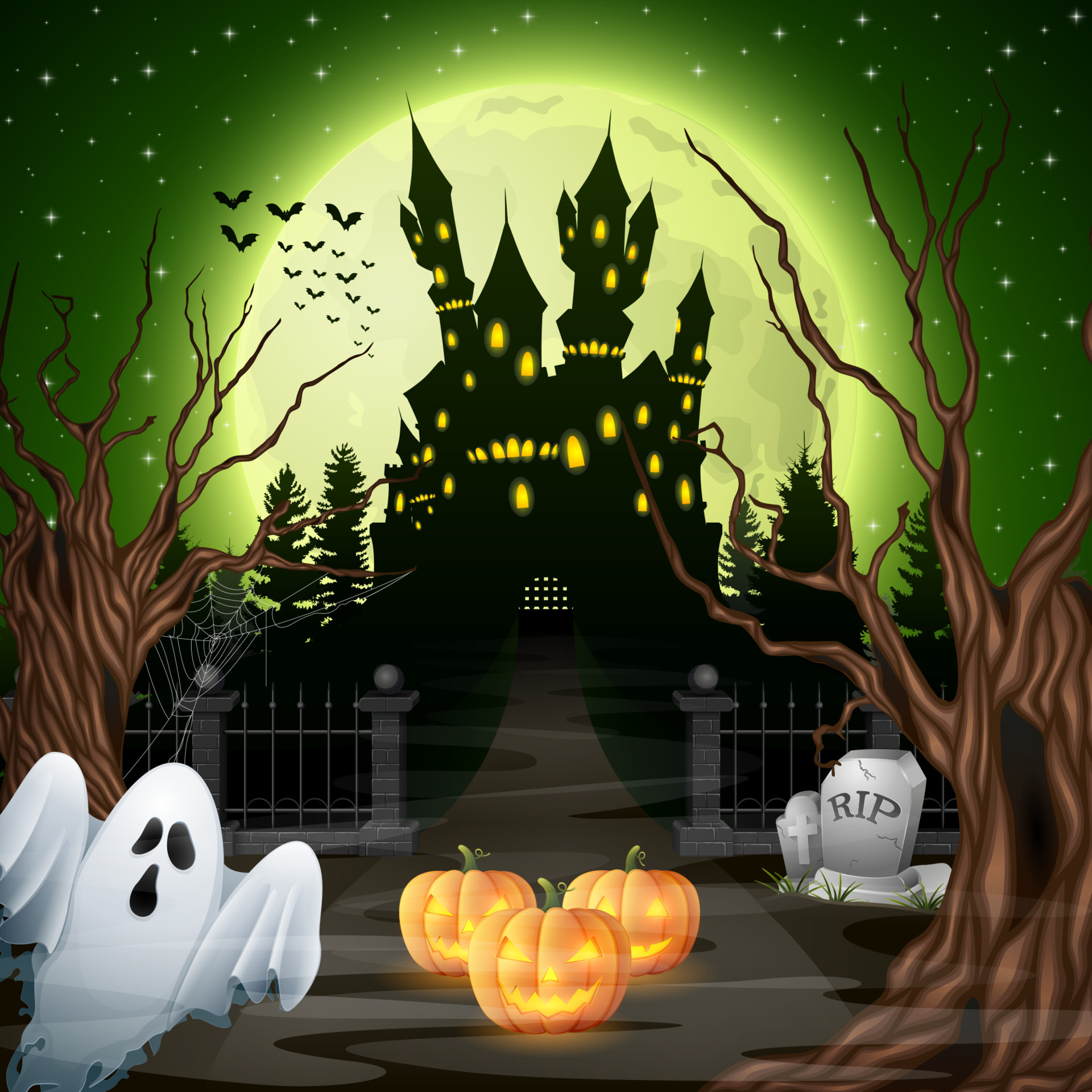 Cartoon halloween background 11063077 Vector Art at Vecteezy