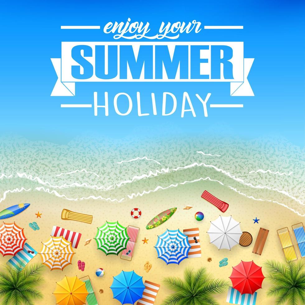 Summer beach background vector