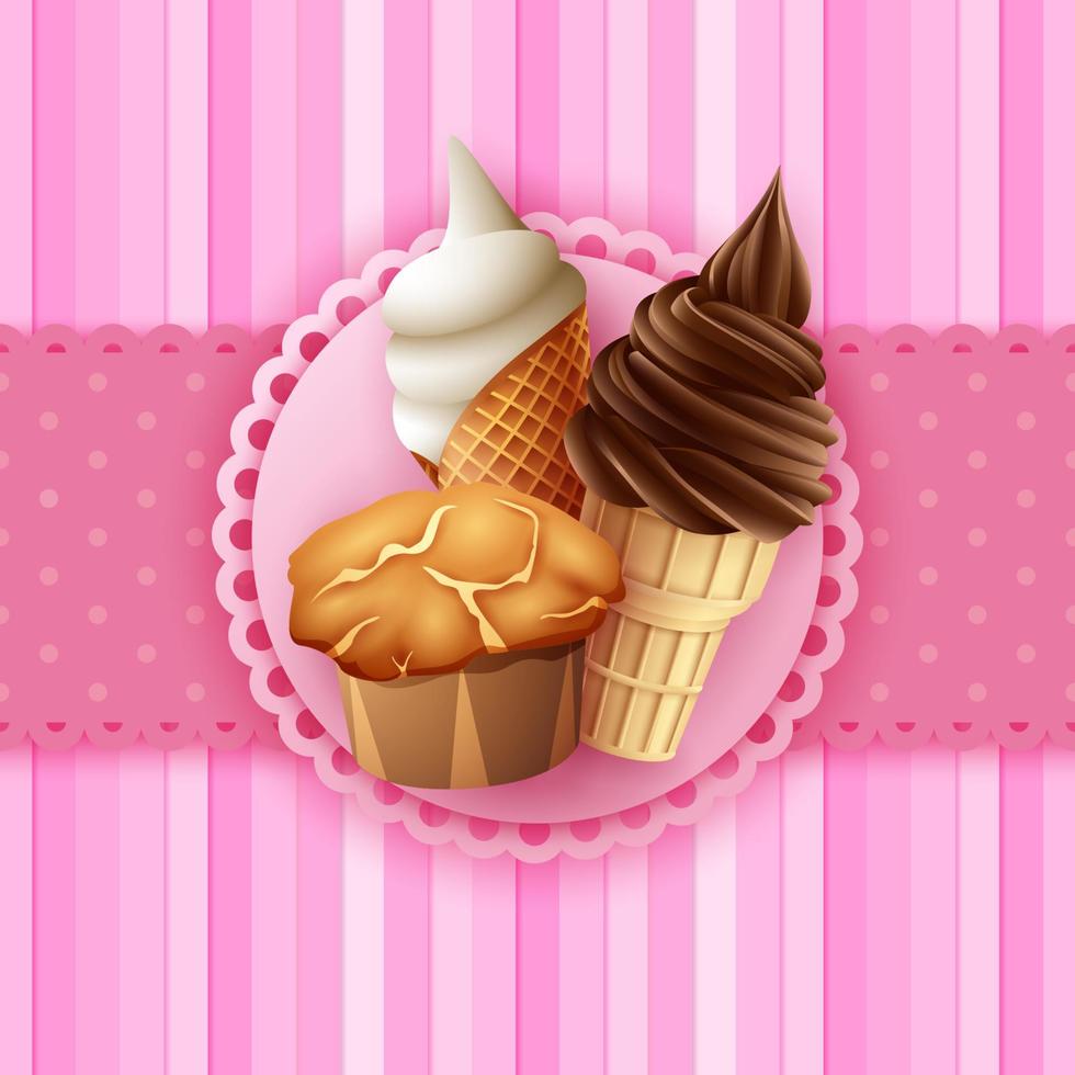 Dessert food background vector