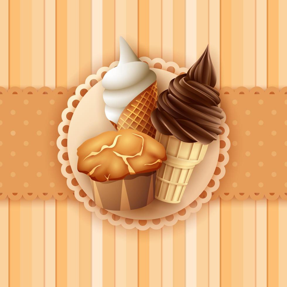 fondo de comida de postre vector