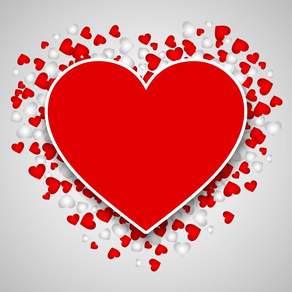 Valentine's day background with red hearts vector