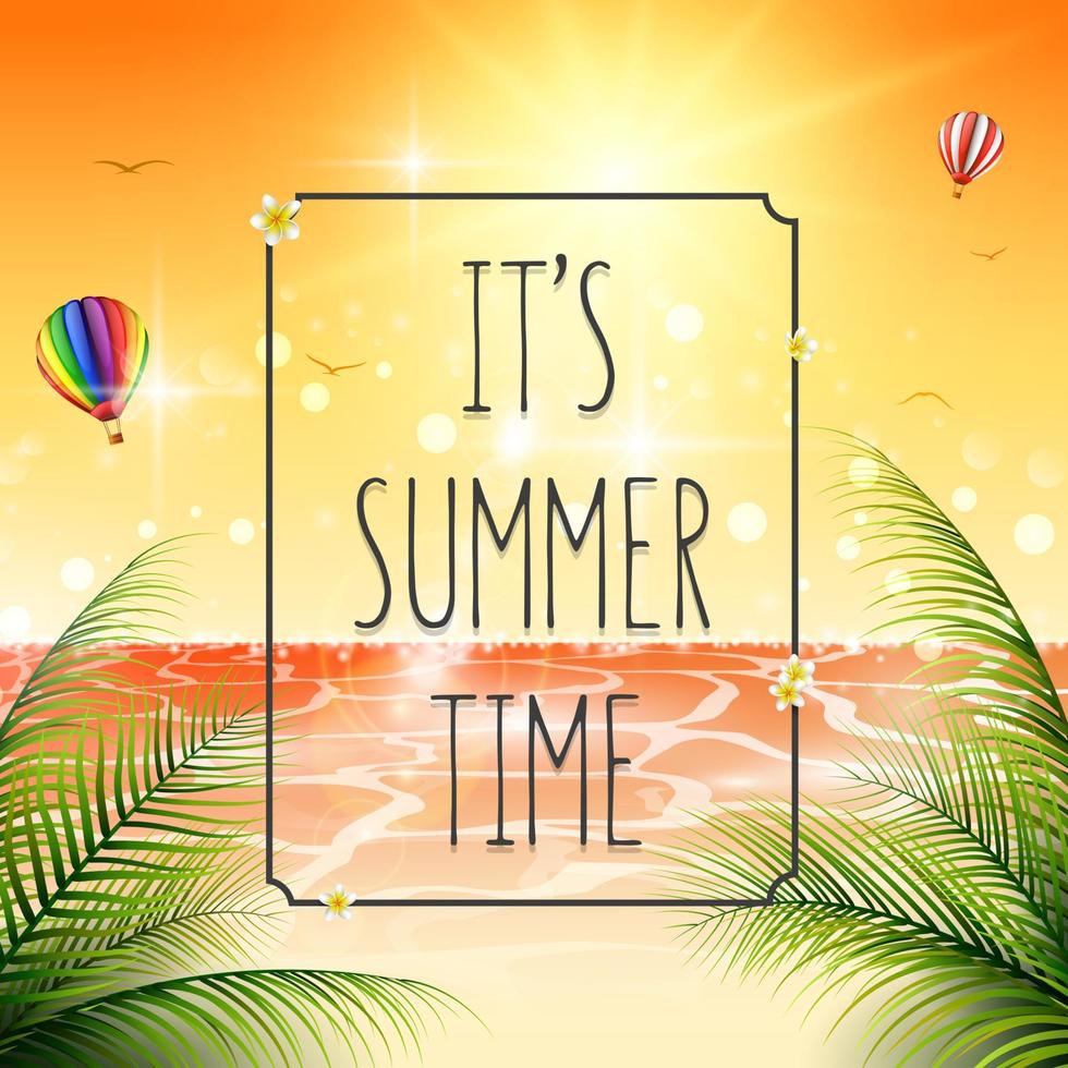 Summer beach background vector