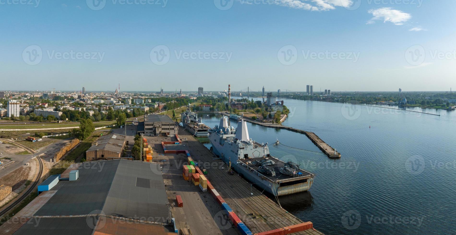 Combat ships of NATO countries in the port of Riga photo